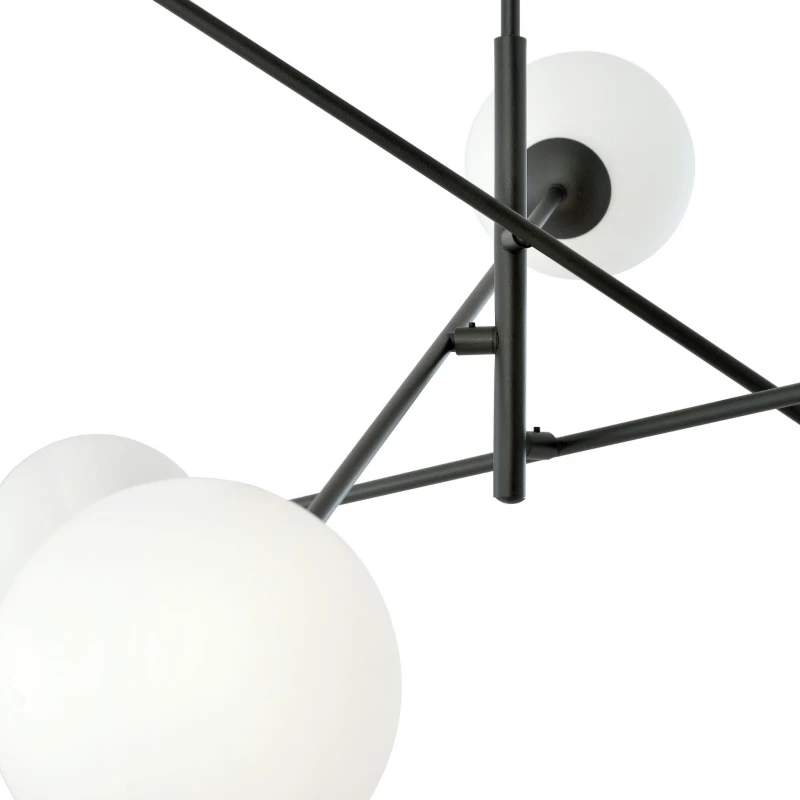 LINEAR 6 BLACK/OPAL 1169/6 lampa sufitowa żyrandol nowoczesny klosze 5