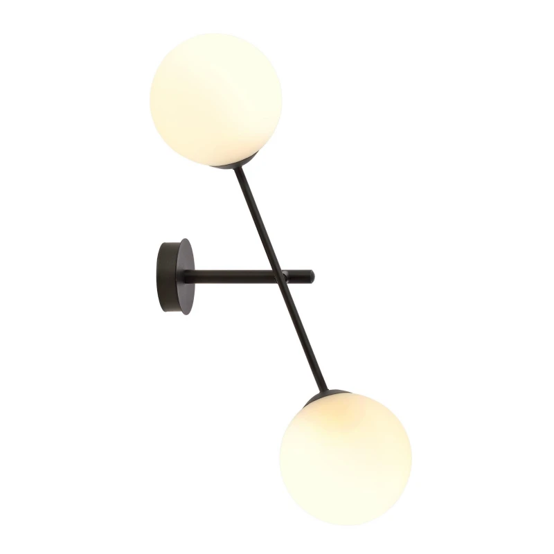 LINEAR K2 BLACK/OPAL 1169/K2 kinkiet nowoczesny szklane klosze