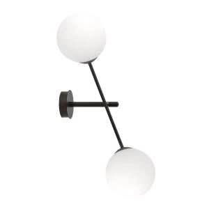 Kinkiet LINEAR K2 BLACK/OPAL czarny z kloszami