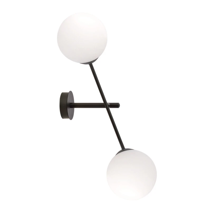 LINEAR K2 BLACK/OPAL 1169/K2 kinkiet nowoczesny szklane klosze 1