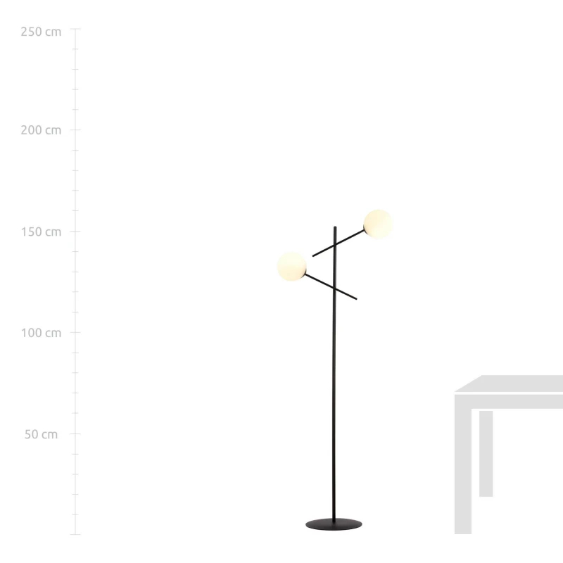 LINEAR LP2 BLACK/OPAL 1169/LP2 lampa podłogowa nowoczesna klosze 3