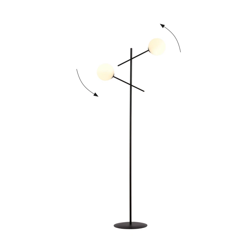 LINEAR LP2 BLACK/OPAL 1169/LP2 lampa podłogowa nowoczesna klosze 4