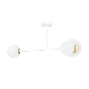 Lampa sufitowa MINERVA 2 WHITE biała ze złotymi dodatkami