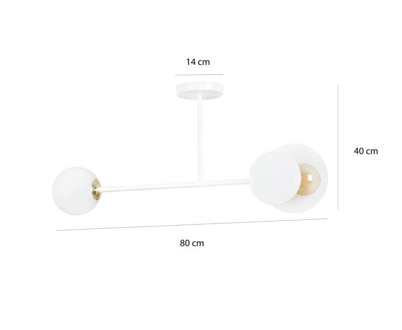 MINERVA 2 WHITE 613/2 oryginalna lampa sufitowa biała biały klosz złote elementy 5