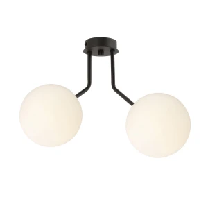 Plafon NOVA 2 BLACK/OPAL czarny z kloszami