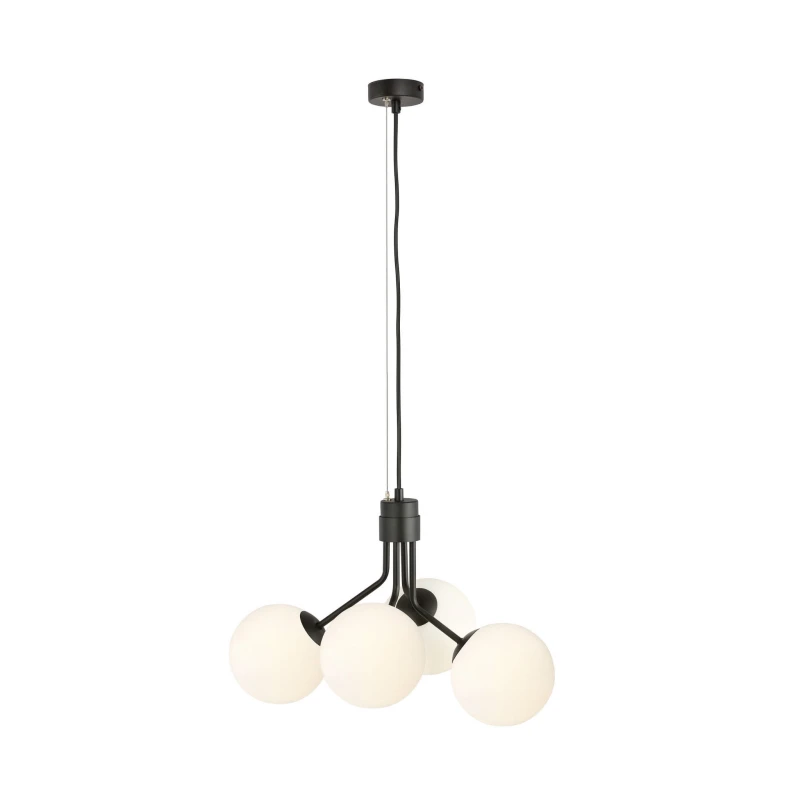 NOVA 4  BLACK/OPAL 1138/4 lampa wisząca design szklane klosze 1