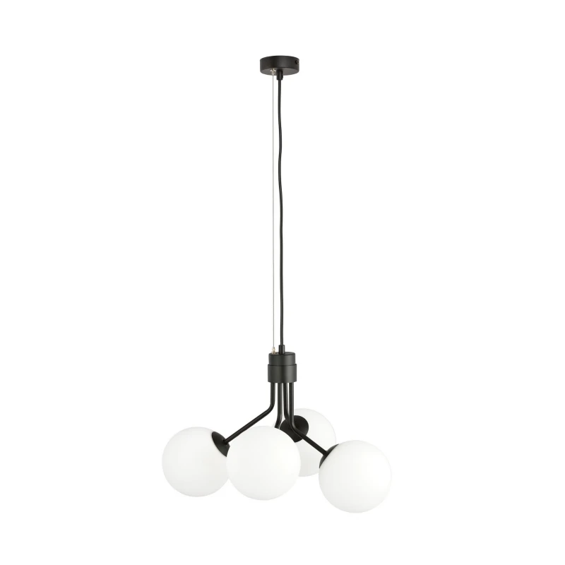 NOVA 4  BLACK/OPAL 1138/4 lampa wisząca design szklane klosze 2