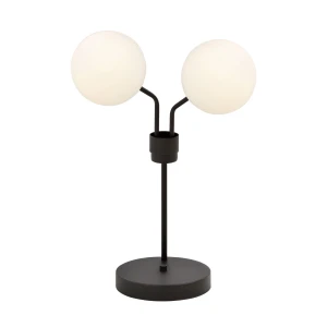 Lampka nocna NOVA LN2 BLACK/OPAL czarna z kloszami