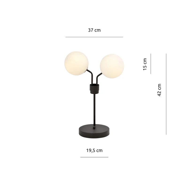 NOVA LN2 BLACK/OPAL 1138/LN2 nowoczesna lampka nocna klosze 3