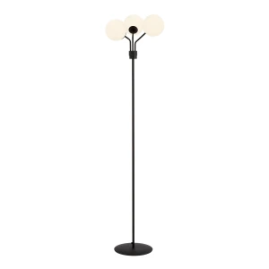 Lampa podłogowa NOVA LP3  BLACK/OPAL czarna z kloszami 