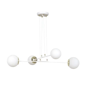 Lampa wisząca OGNIS 4 WHITE biała ze złotymi elementami