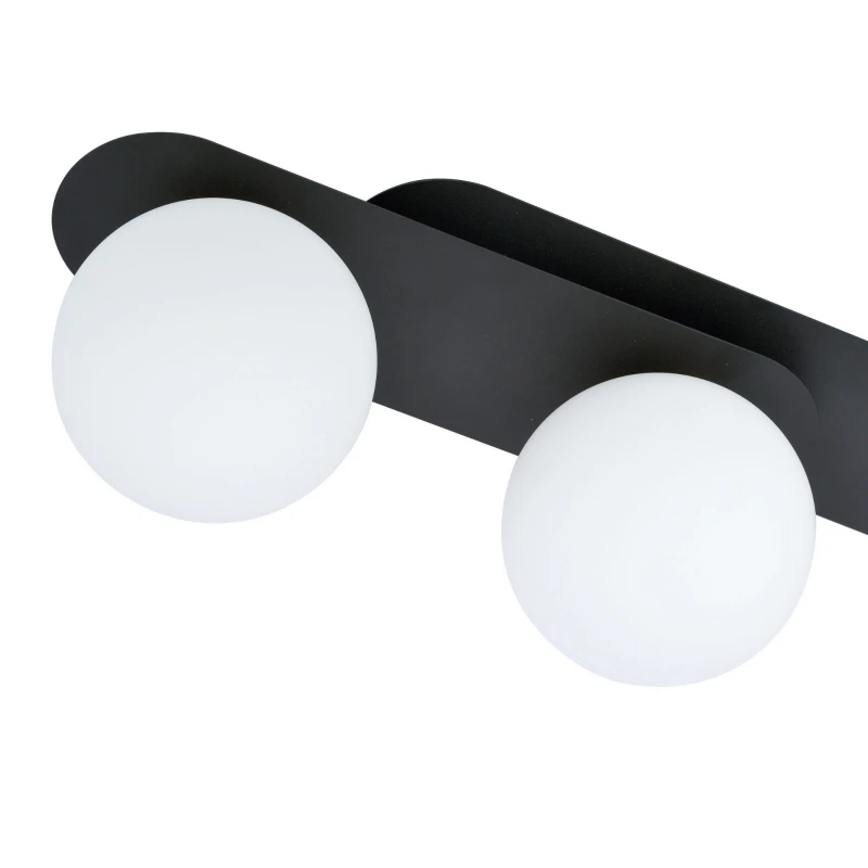 PLAZA 3 BLACK/OPAL 1118/3 nowoczesny plafon sufitowy czarny szklane klosze 5