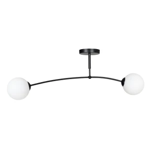 Lampa sufitowa PREGOS 2 BLACK czarna, mleczne klosze