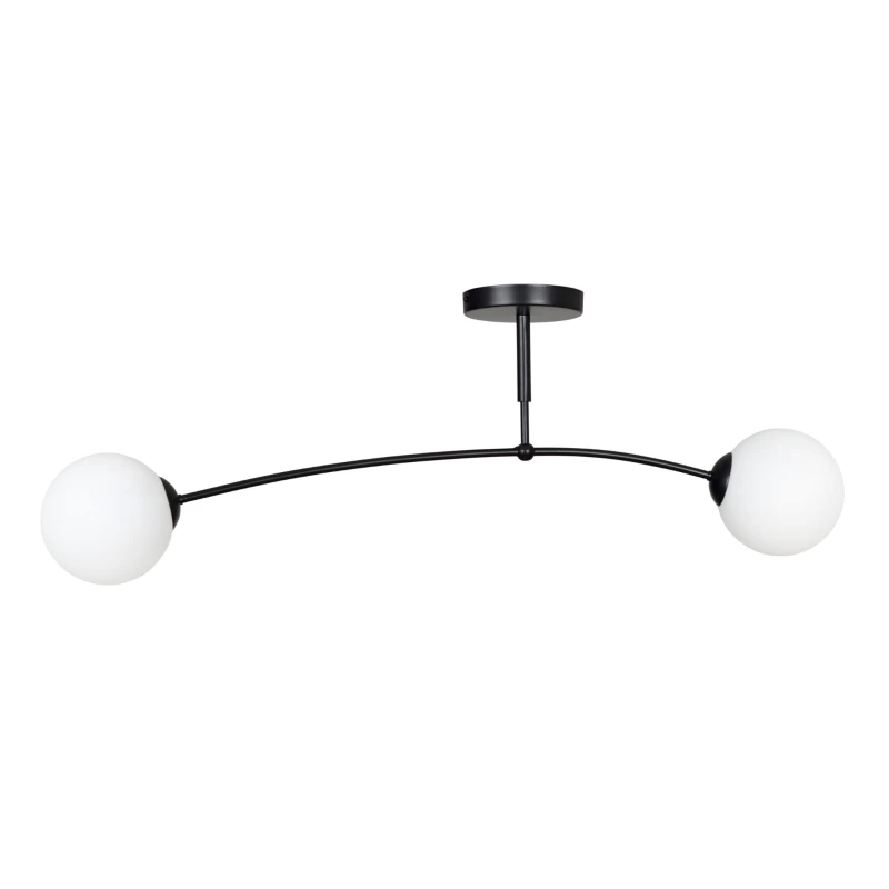 PREGOS 2 BLACK 670/2 oryginalna lampa sufitowa czarna LOFT szklane mleczne klosze 1