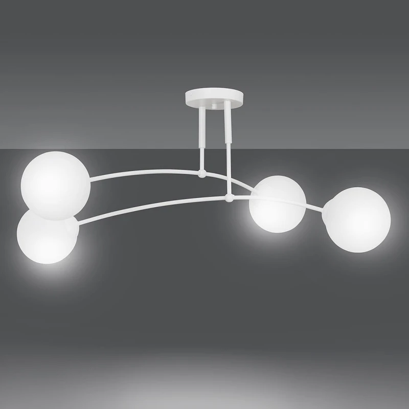 PREGOS 4 WHITE 671/4 oryginalna lampa sufitowa biała LOFT szklane mleczne klosze