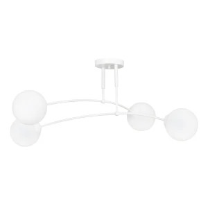 Lampa sufitowa PREGOS 4 WHITE biała, mleczne klosze 