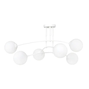 Lampa sufitowa PREGOS 6 WHITE biała, mleczne klosze