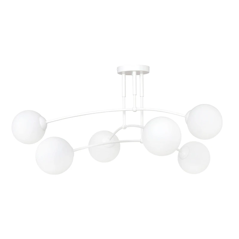 PREGOS 6 WHITE 671/6 oryginalna lampa sufitowa biała LOFT szklane mleczne klosze 1