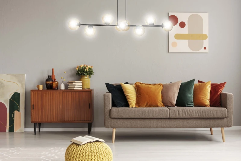 ROSSI 8 BL MIODOWY 876/8 lampa sufitowa wisząca czarna szklane klosze DESIGN 6
