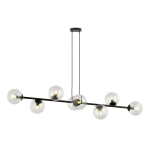 Lampa wisząca ROSSI 8 BL TRANSPARENT 874/8 czarna, przezroczyste klosze