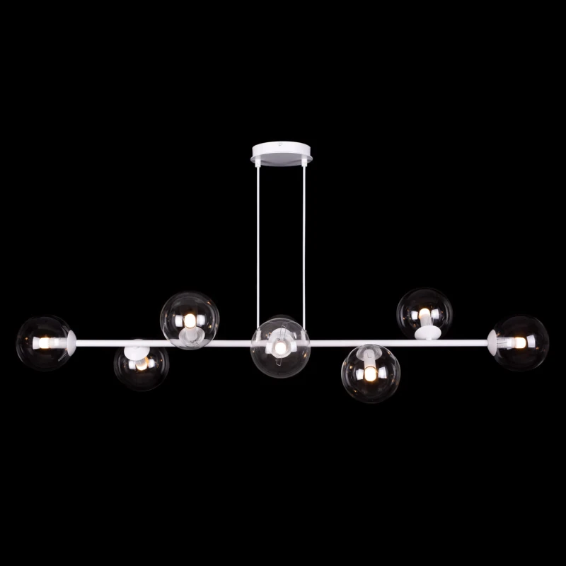 ROSSI 8 WH TRANSPARENT 877/8 lampa sufitowa wisząca biała transparentne klosze 12