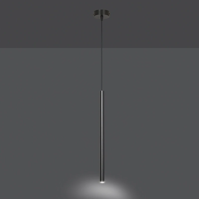SELTER 1 BLACK 552/1 designerski spot wiszący halogen punktowy tuba czarna długa 1