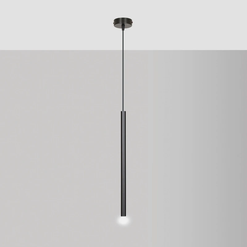 SELTER 1 BLACK 552/1 designerski spot wiszący halogen punktowy tuba czarna długa 9