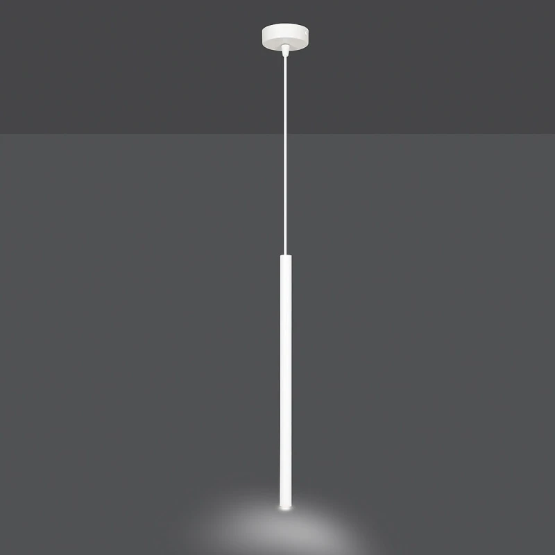 SELTER 1 WHITE 553/1 designerski spot wiszący halogen punktowy tuba biała długa 1