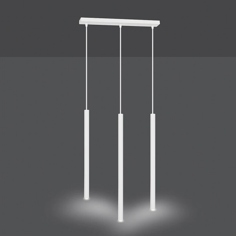 SELTER 3 WHITE 553/3 designerski spot wiszący halogen punktowy tuby białe długie 1