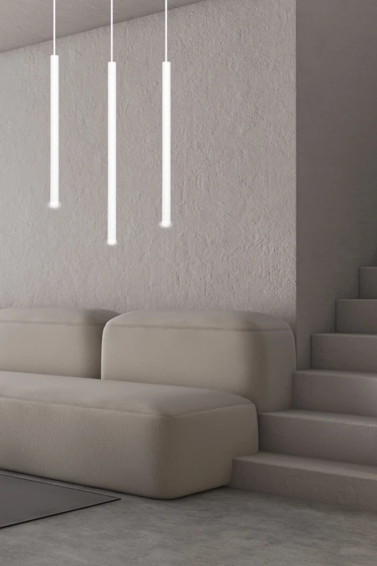SELTER 3 WHITE 553/3 designerski spot wiszący halogen punktowy tuby białe długie 8