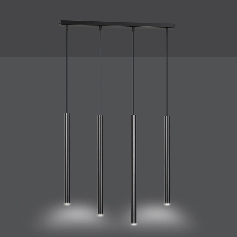 SELTER 4 BLACK 552/4 designerski spot wiszący halogen punktowy tuby czarne długie 1