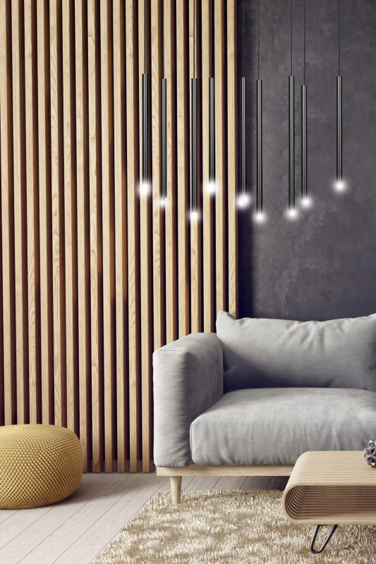 SELTER 4 BLACK 552/4 designerski spot wiszący halogen punktowy tuby czarne długie 9