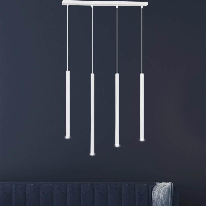 SELTER 4 WHITE 553/4 designerski spot wiszący halogen punktowy tuby białe długie
