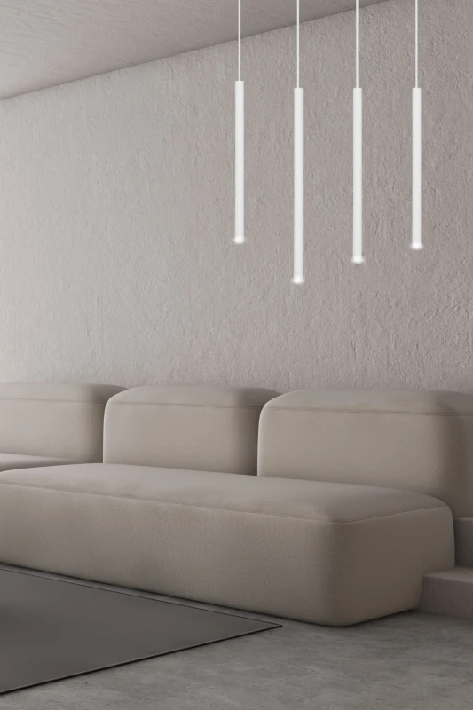 SELTER 4 WHITE 553/4 designerski spot wiszący halogen punktowy tuby białe długie 8
