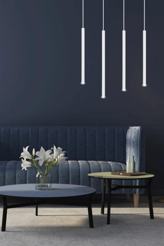 SELTER 4 WHITE 553/4 designerski spot wiszący halogen punktowy tuby białe długie 12