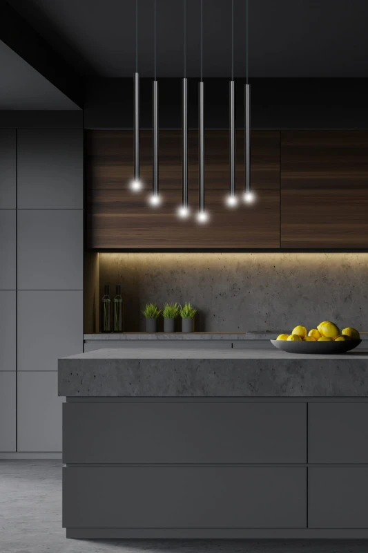 SELTER 6 BLACK 552/6 designerski spot wiszący halogen punktowy tuby czarne długie 7
