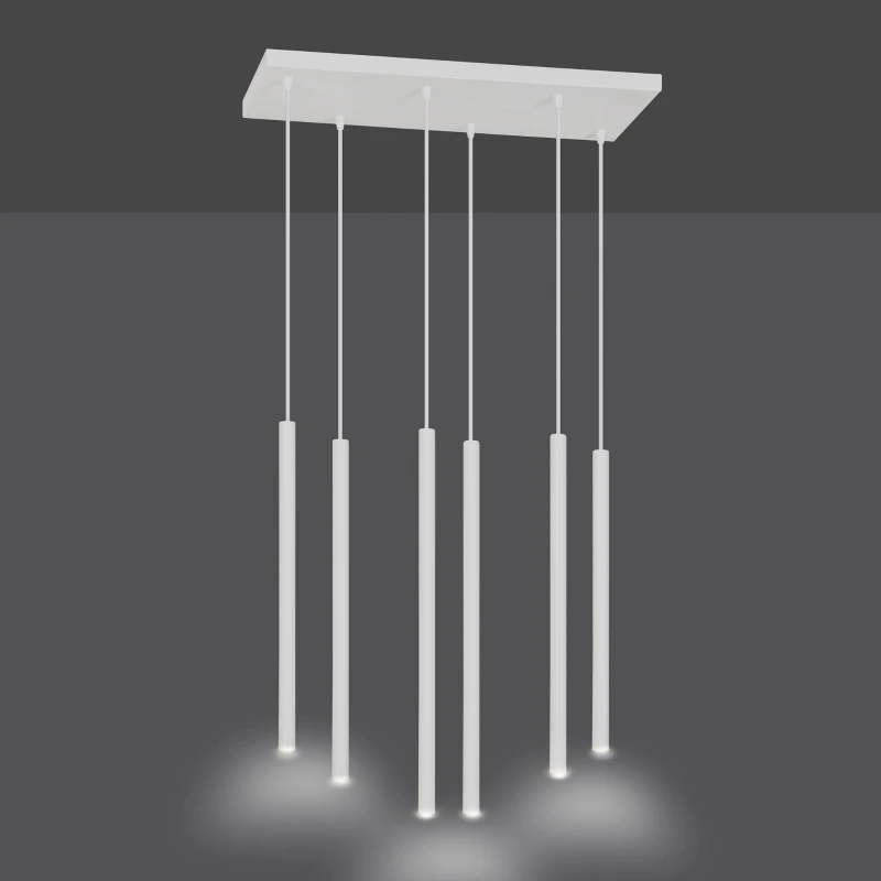 SELTER 6 WHITE 553/6 designerski spot wiszący halogen punktowy tuby białe długie 1