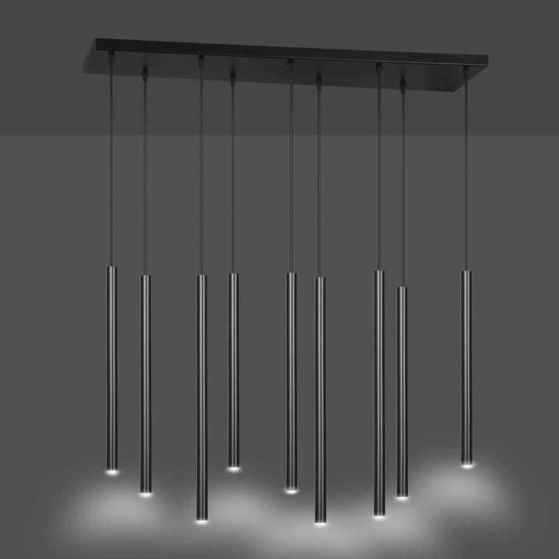 SELTER 9 BLACK 552/9 designerski spot wiszący halogen punktowy tuby czarne długie 1