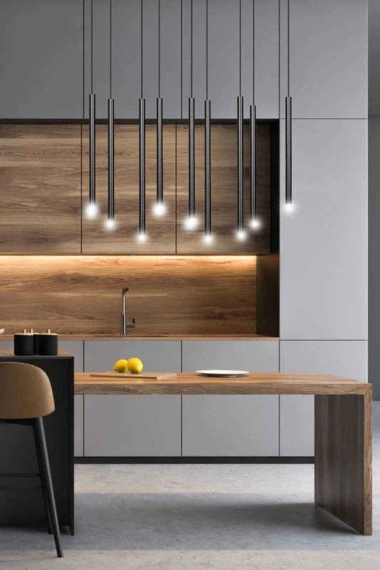 SELTER 9 BLACK 552/9 designerski spot wiszący halogen punktowy tuby czarne długie 4