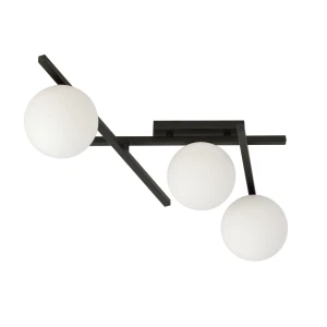 Plafon SMART 3 BLACK/OPAL czarny