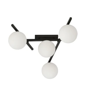 Plafon SMART 4 BLACK/OPAL czarny