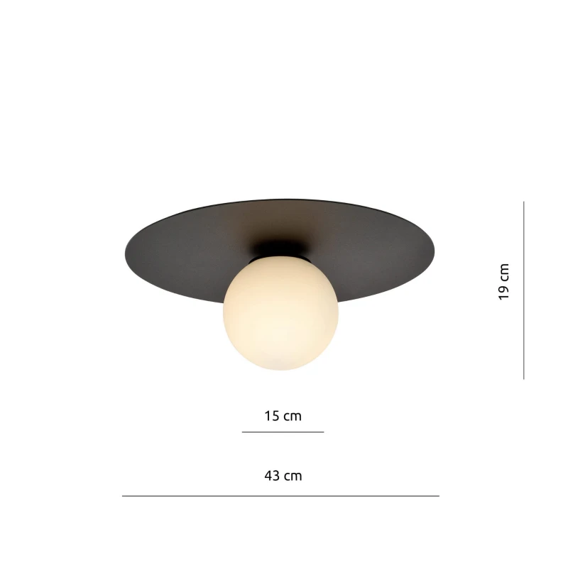 SOLAR 1 BLACK/OPAL 1127/1 plafon sufitowy nowoczesny klosze 4
