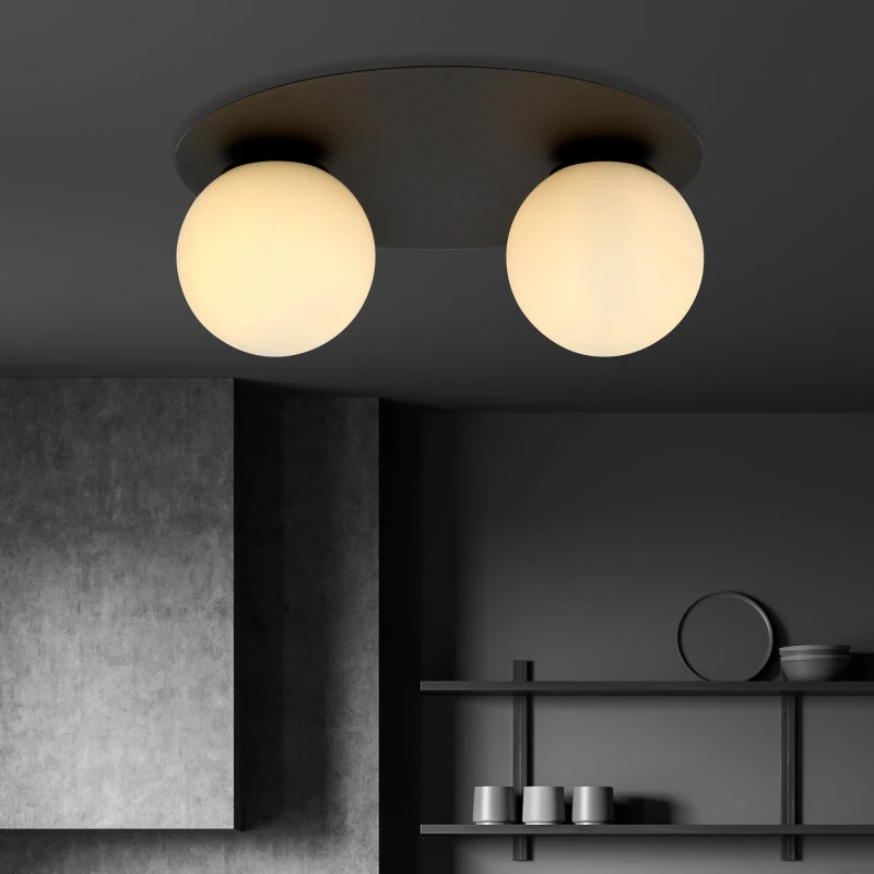 SOLAR 2 BLACK/OPAL 1127/2 plafon sufitowy nowoczesny klosze 3