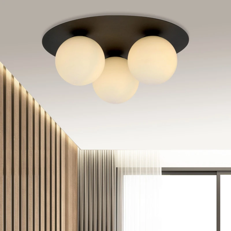 SOLAR 3 BLACK/OPAL 1127/3 plafon sufitowy nowoczesny klosze 2