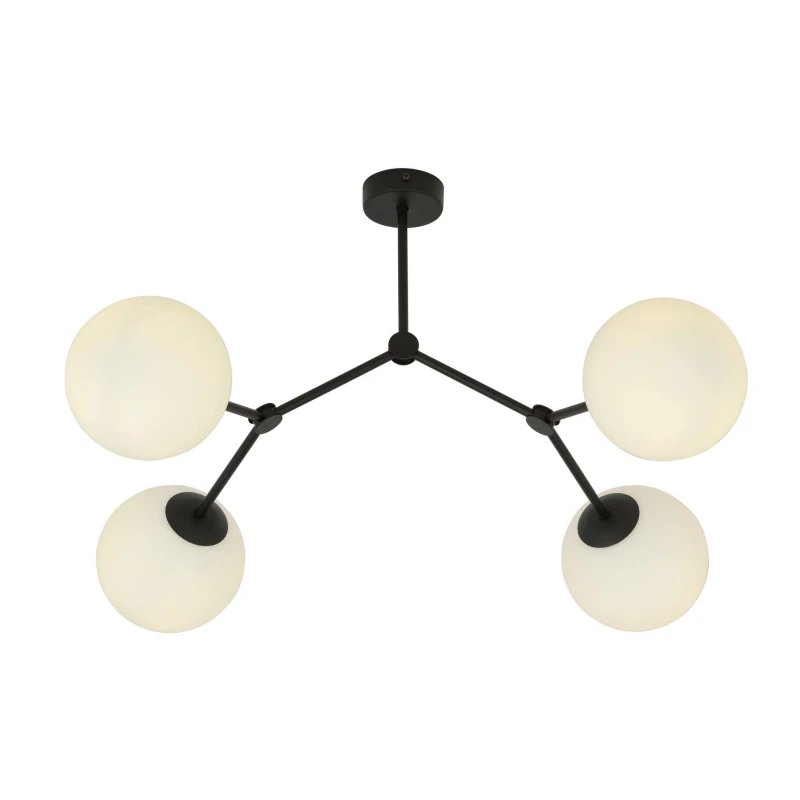 SPACE 4 BLACK/OPAL 1133/4 lampa sufitowa czarna szklane klosze