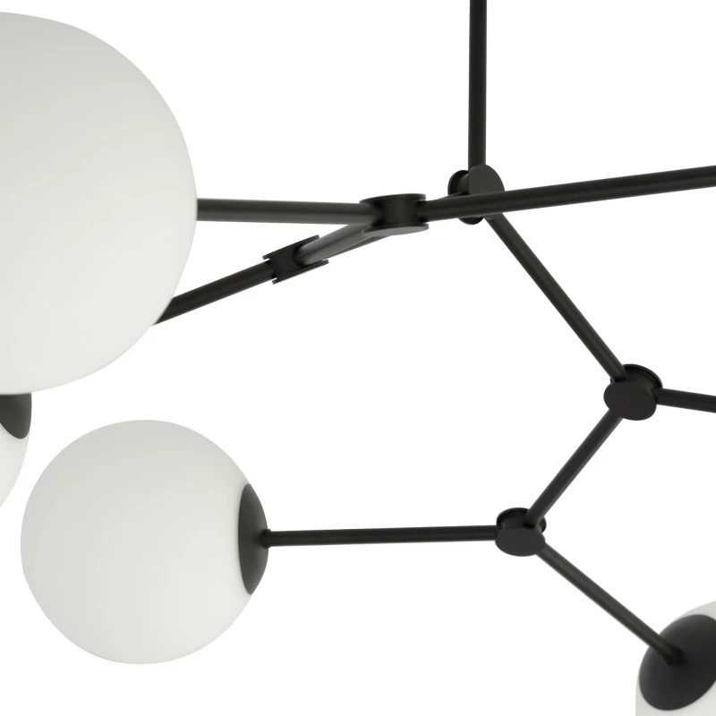 SPACE 4 BLACK/OPAL 1133/4 lampa sufitowa czarna szklane klosze 4