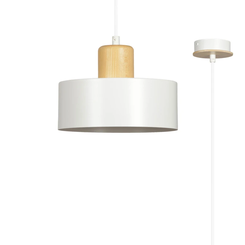 TORIN 1 WHITE 1047/1 nowoczesna lampa sufitowa biała drewniane elementy 2