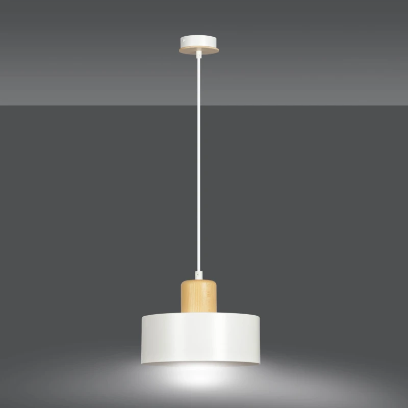 TORIN 1 WHITE 1047/1 nowoczesna lampa sufitowa biała drewniane elementy 3