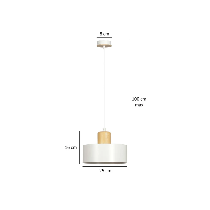 TORIN 1 WHITE 1047/1 nowoczesna lampa sufitowa biała drewniane elementy 7