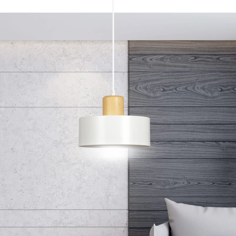 TORIN 1 WHITE 1047/1 nowoczesna lampa sufitowa biała drewniane elementy 8